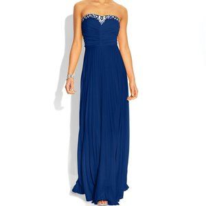 B Darlin Navy/ Dark Blue Strapless Formal Dress